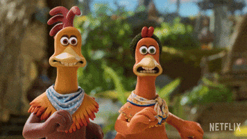 Shocked Chicken Run GIF by NETFLIX