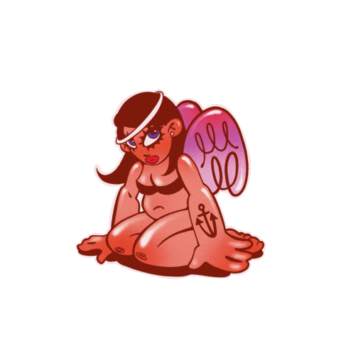 Girl Angel Sticker