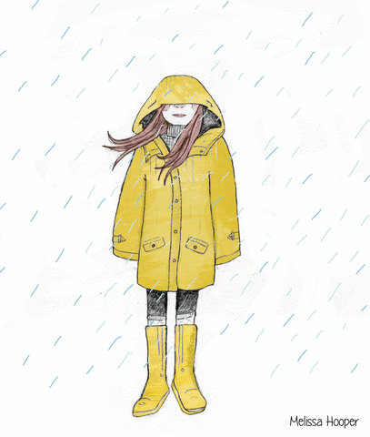 Stormy Weather Girl GIF by Mel Hooper Art