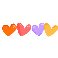 LissFlores pink yellow hearts orange Sticker