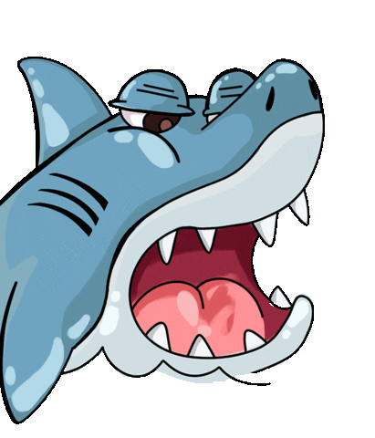 cinsonart sea attack teeth shark Sticker