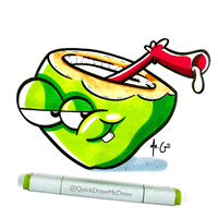 QuickDrawMcDrew drinks coconut vacation mode quickdrawmcdrew GIF
