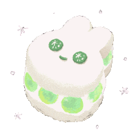 tatajuniworld cute cake rabbit grape Sticker