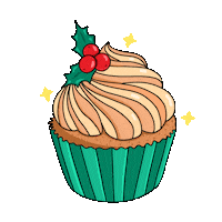 christmas cupcake Sticker by Moli Fernyx
