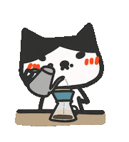 Cat Pour Over Sticker by yomoyeah