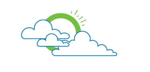 ServusCreditUnion giphyupload sun cloud clouds Sticker