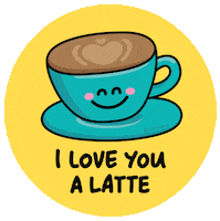 I Love You Coffee Sticker by Carawrrr