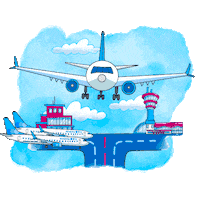 Clouds Plane Sticker by pobeda_aero