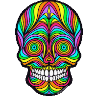 chrisdudaxd rainbow neon skull chrisduda Sticker