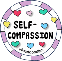 Obsessive Compulsive Disorder Selfcompassion Sticker by OCD Doodles