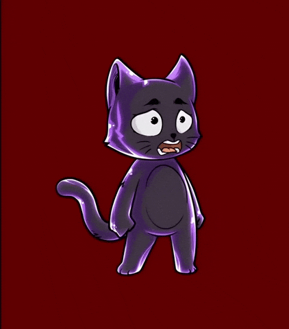 HeroGalaxyNFT cat scared nervous ohno GIF