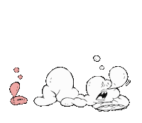 nakagakiyutaka pink white sleeping pillow Sticker