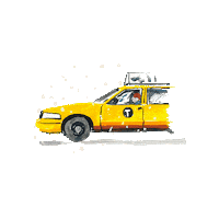 mzwallacenyc taxi yellow cab nyc taxi holiday gift guide Sticker