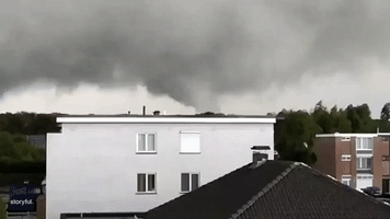 Rare Tornado Sweeps Toward Residential Area in Belgium