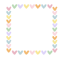 Frame Pastel Hearts Sticker