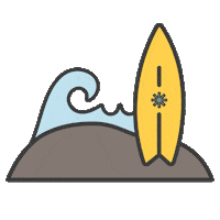 Surfing Sticker by Wink Laser Studio