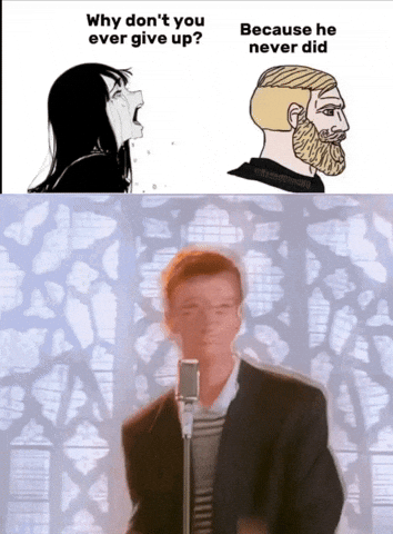 Never Gonna Give You Up Crypto GIF by Based Chad