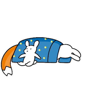 foxbrush_ giphyupload fox sleep rabbit Sticker