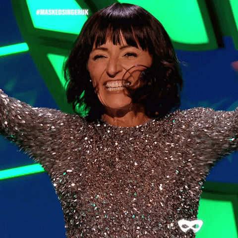 Happy Davina Mccall GIF by The Masked Singer UK & The Masked Dancer UK