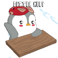 Drowning Little Help Sticker by Pudgy Penguins