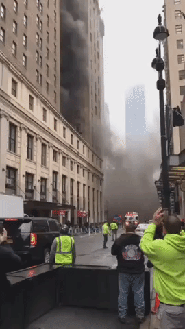 Black Smoke Gushes From Hotel Pennsylvania in Midtown Manhattan