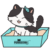 Purrsona passing by cat walking cat litter rolling cat Sticker