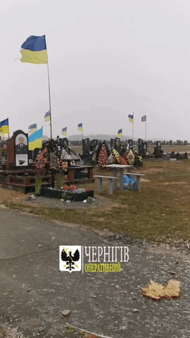 Chernihiv Cemetery Damaged During Ongoing Shelling in Northern Ukraine