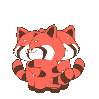 Red Panda Hug Sticker