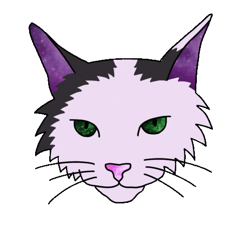 White Cat Sticker by Jasi Gray