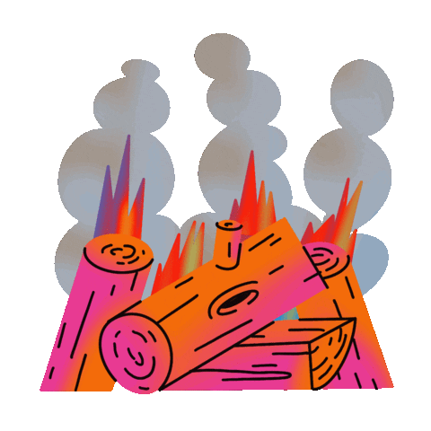 Burning Yule Log Sticker by Peter Steineck