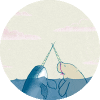 Tostoini illustration rainbow pride ocean Sticker