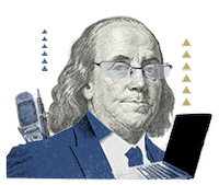Benjamin Franklin Travel Sticker by MOLDE_co