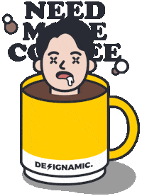 Coffee Fatigue Sticker by DESIGNAMIC.