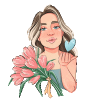 Uliyana_K love heart smile girl Sticker