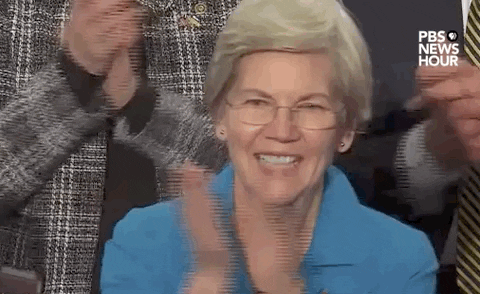 Elizabeth Warren Applause GIF by PBS NewsHour
