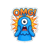 Blank Face Wow Sticker by Momo & Tulus