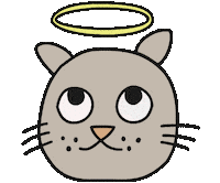 Cat Angel Sticker by Thank You Coffee