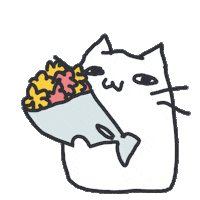 Cat Flower Sticker by bunny_is_moving