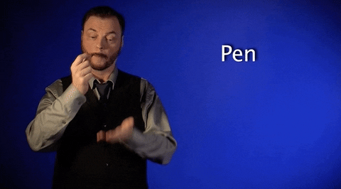 sign language pen GIF by Sign with Robert