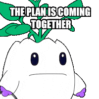 Plotting Evil Genius Sticker by Magic Eden