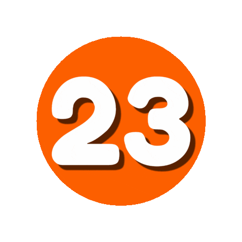 Orange Number Sticker