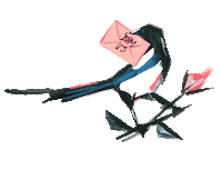 Birds Dm Me Sticker by Magpie Wedding