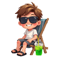 Boys Girls Summertime Sticker