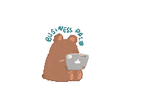 Kleikrafts business working busy brown bear Sticker