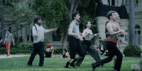 zach galifianakis dancing GIF by BasketsFX