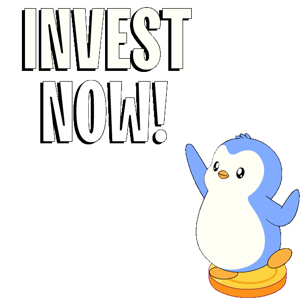 Penguin Invest Sticker by Pudgy Penguins