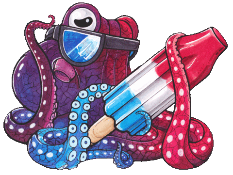 Ice Cream Art Sticker by OctoNation® The Largest Octopus Fan Club!