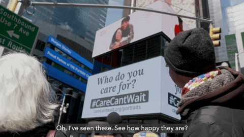 CaringAcrossGenerations giphyupload nyc times square billboards GIF