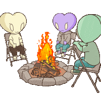 Friends Camping Sticker by LT3 Creations