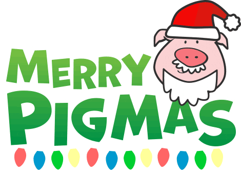 Christmas Pig Sticker by NumberBarn